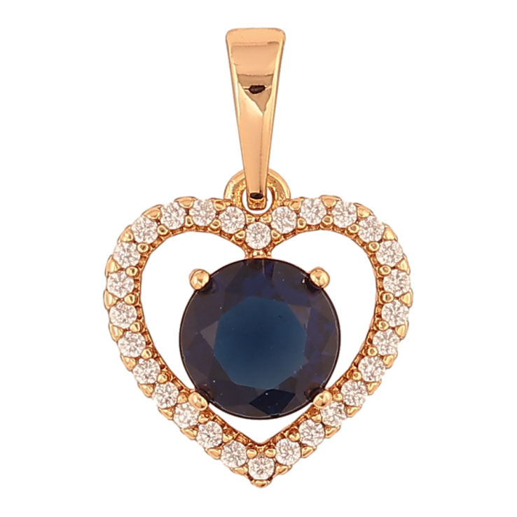 Кулон Xuping цвет Позолота 18K "Сердечко с синим кристаллом" для цепочки до 6мм фото №22