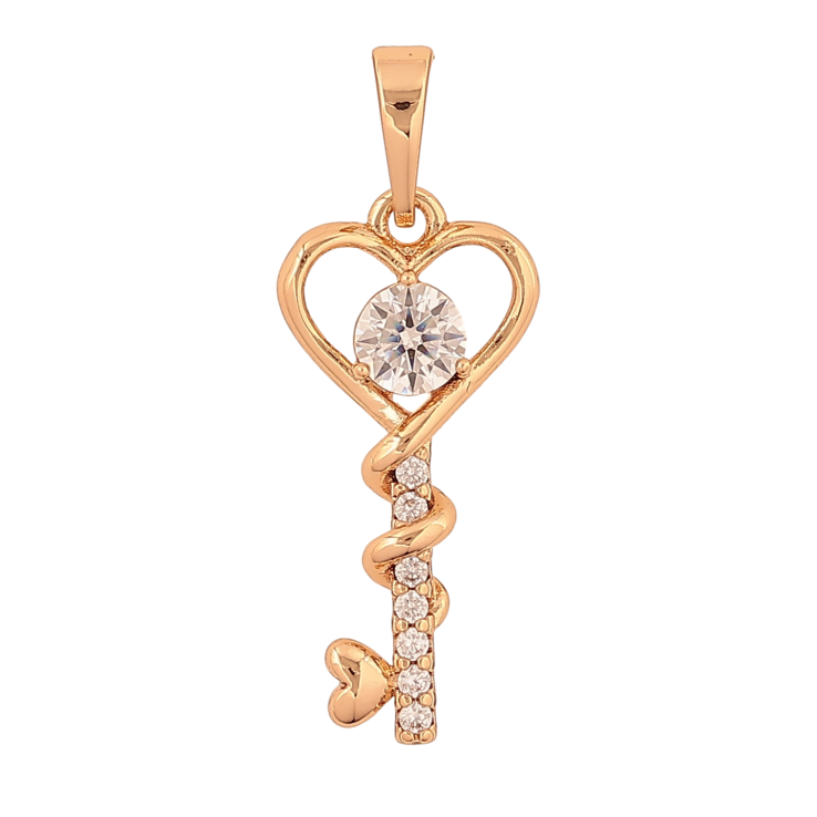 Кулон Xuping цвет Позолота 18K "Ключик с кристаллами" для цепочки до 6мм фото №3 Кулон Xuping цвет Позолота 18K "Ключик с кристаллами" для цепочки до 6мм фото №3
