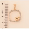 Кулон Xuping цвет Позолота 18K "Сердечко в квадрате" для цепочки до 7мм фото №2