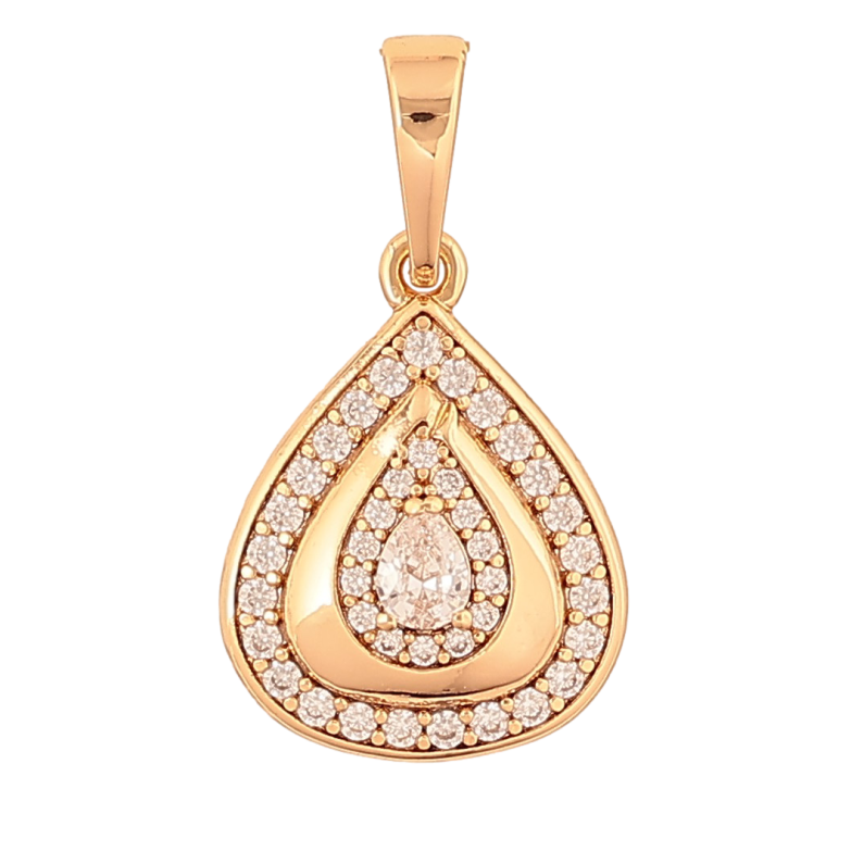 Кулон Xuping колір Позолота 18K "Крапелька з кристалами" для ланцюжка до 6мм фото №2 Кулон Xuping колір Позолота 18K "Крапелька з кристалами" для ланцюжка до 6мм фото №2