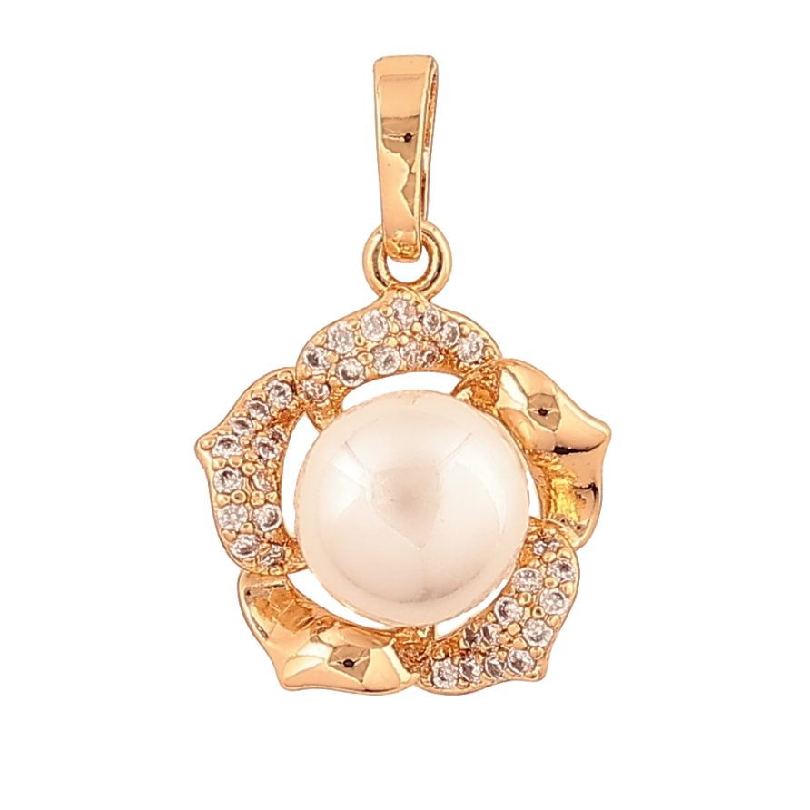 Кулон Xuping цвет Позолота 18K "Жемчужный цветок" для цепочки до 5мм фото №1