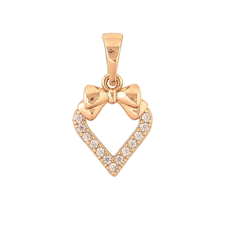 Кулон Xuping цвет Позолота 18K "Сердечко с бантом" для цепочки до 5мм фото №24 Кулон Xuping цвет Позолота 18K "Сердечко с бантом" для цепочки до 5мм фото №24