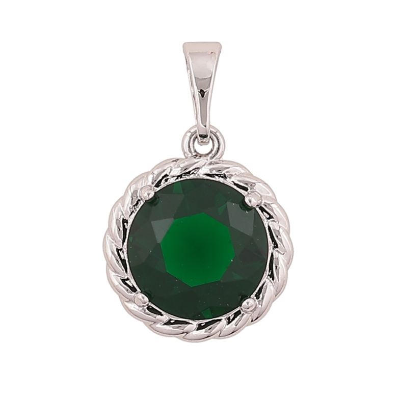 Кулон Xuping цвет Родий "Зеленый кристалл" для цепочки до 5мм фото №1 Кулон Xuping цвет Родий "Зеленый кристалл" для цепочки до 5мм фото №1