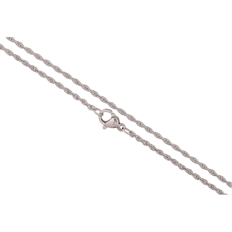 Ланцюжок Xuping ТТМ Stainless Steel колір Родій "Плетіння Кордове" довжина 46см х 2мм фото №3 Ланцюжок Xuping ТТМ Stainless Steel колір Родій "Плетіння Кордове" довжина 46см х 2мм фото №3