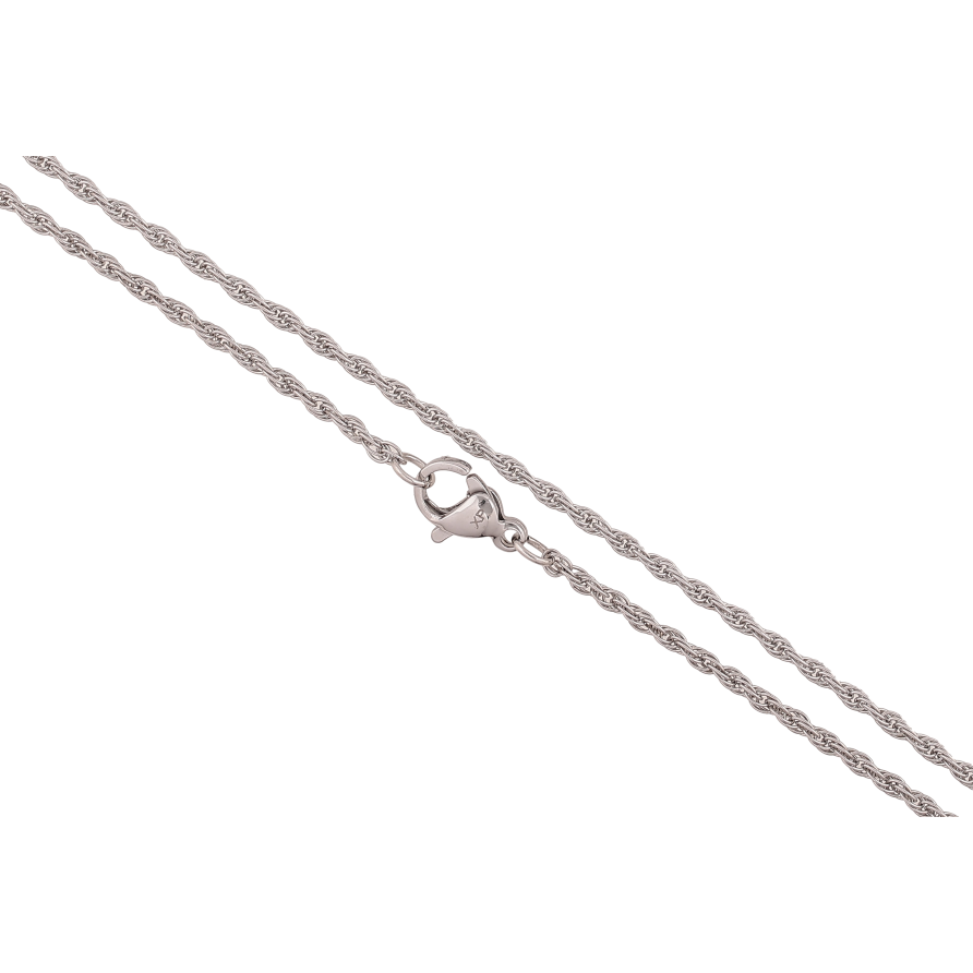 Цепочка Xuping ТТМ Stainless Steel цвет Родий "Плетение Кордовое" длина 46см х 2мм фото №1 Цепочка Xuping ТТМ Stainless Steel цвет Родий "Плетение Кордовое" длина 46см х 2мм фото №1