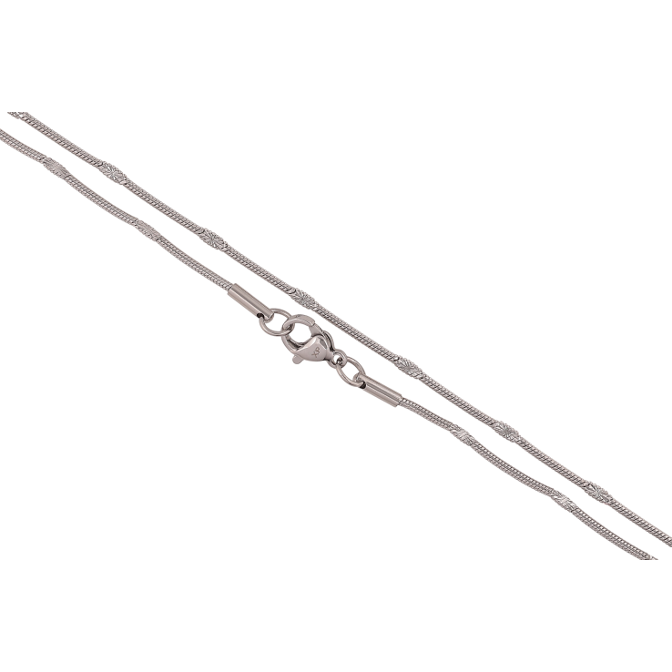 Цепочка Xuping ТТМ Stainless Steel цвет Родий "Плетение Ювелирный шнур с прокаткой" длина 45см х 2мм фото №15