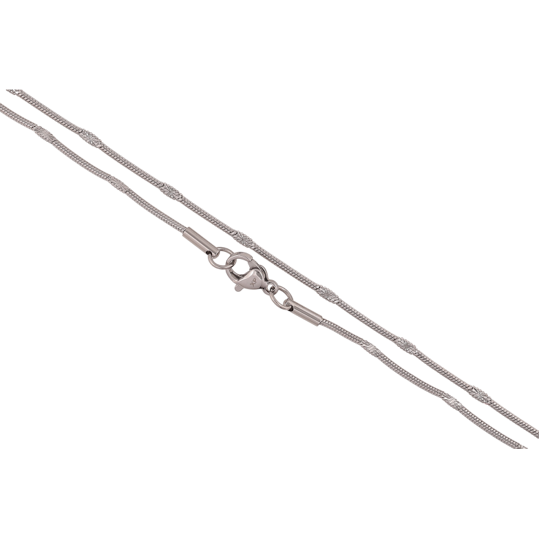Ланцюжок Xuping ТТМ Stainless Steel колір Родій "Плетіння Ювелірний шнур з прокаткою" довжина 45см х 2мм фото №16