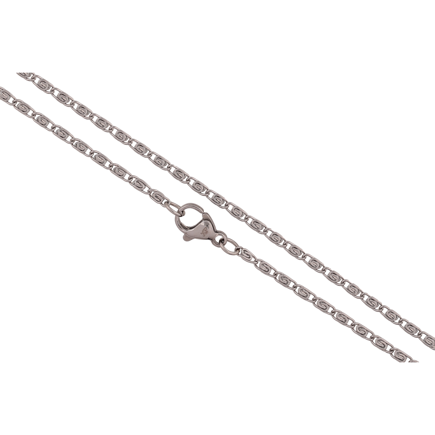Ланцюжок Xuping ТТМ Stainless Steel колір Родій "Плетіння Равлик" довжина 45см х 2мм фото №1 Ланцюжок Xuping ТТМ Stainless Steel колір Родій "Плетіння Равлик" довжина 45см х 2мм фото №1