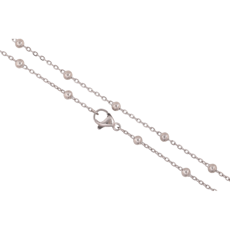 Цепочка Xuping ТТМ Stainless Steel цвет Родий "Плетение Якорное с бусинами" длина 45см х 1.5-3мм фото №1 Цепочка Xuping ТТМ Stainless Steel цвет Родий "Плетение Якорное с бусинами" длина 45см х 1.5-3мм фото №1