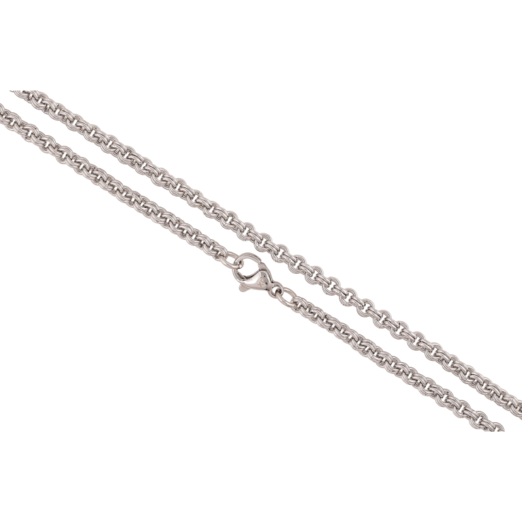 Цепочка Xuping ТТМ Stainless Steel цвет Родий "Плетение Ролло" длина 50см х 3мм фото №12 Цепочка Xuping ТТМ Stainless Steel цвет Родий "Плетение Ролло" длина 50см х 3мм фото №12