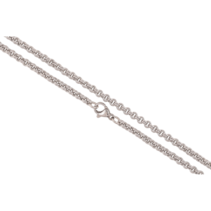 Цепочка Xuping ТТМ Stainless Steel цвет Родий "Плетение Ролло" длина 50см х 3мм фото №1