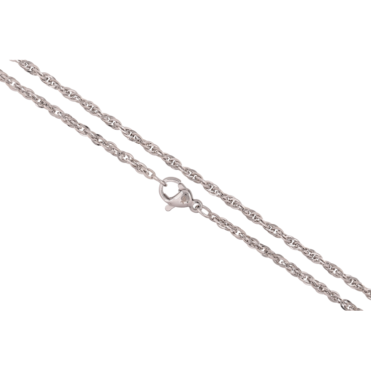 Цепочка Xuping ТТМ Stainless Steel цвет Родий "Плетение Кордовое" длина 45см х 2мм фото №3