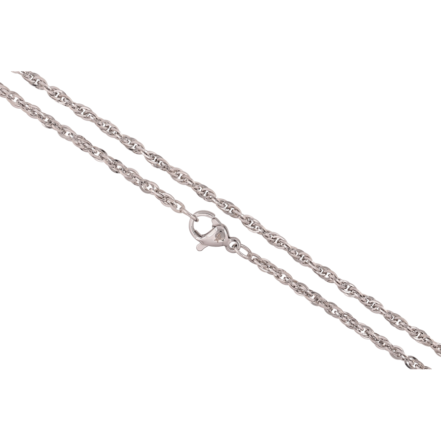 Цепочка Xuping ТТМ Stainless Steel цвет Родий "Плетение Кордовое" длина 45см х 2мм фото №1 Цепочка Xuping ТТМ Stainless Steel цвет Родий "Плетение Кордовое" длина 45см х 2мм фото №1