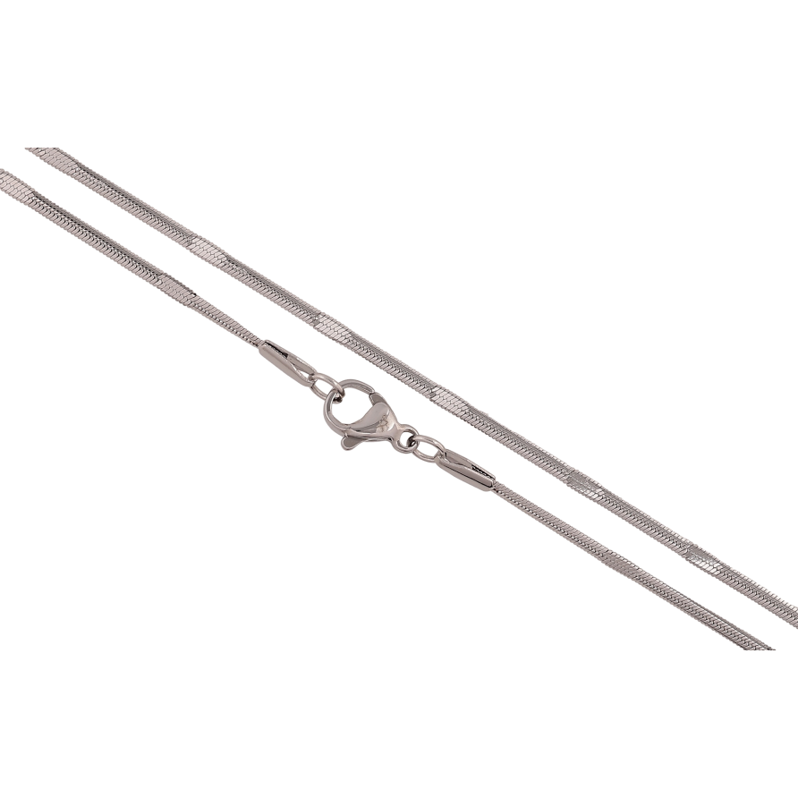 Цепочка Xuping ТТМ Stainless Steel цвет Родий "Плетение Снейк с прокаткой" длина 45см х 2мм фото №1 Цепочка Xuping ТТМ Stainless Steel цвет Родий "Плетение Снейк с прокаткой" длина 45см х 2мм фото №1