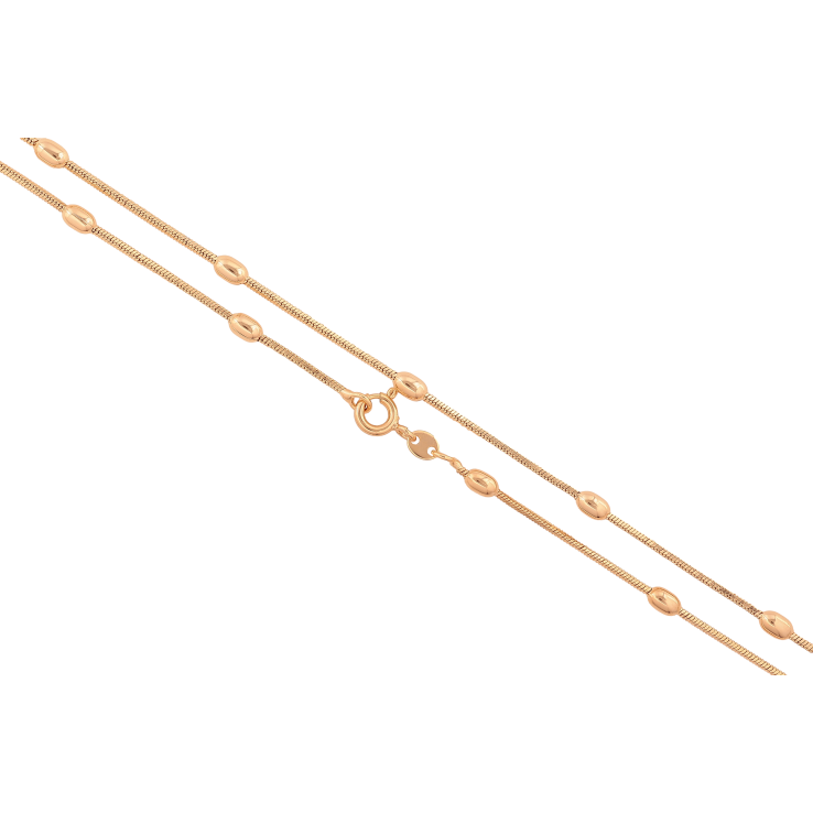 Цепочка Xuping цвет Позолота 18K "Плетение Ювелирный шнур с бусинами" длина 61см х 1-3мм фото №24 Цепочка Xuping цвет Позолота 18K "Плетение Ювелирный шнур с бусинами" длина 61см х 1-3мм фото №24