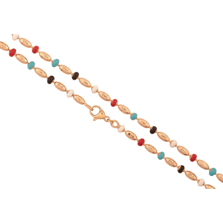 Цепочка Xuping цвет Позолота 18K "Плетение Перлина декоративная с цветной эмалью" длинна 45см х 3мм фото №5