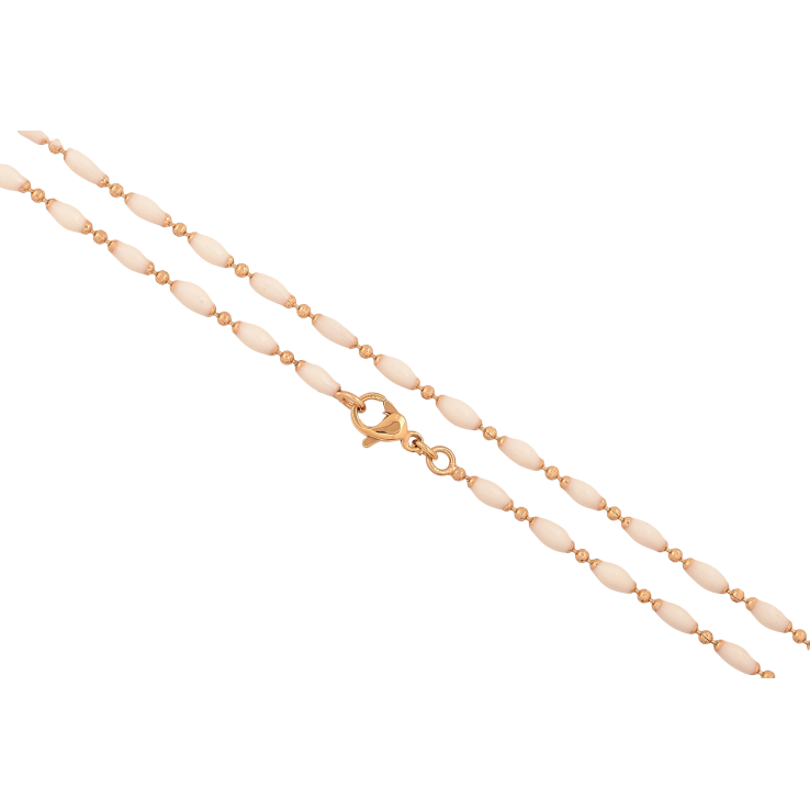 Ланцюжок Xuping колір Позолота 18K "Плетіння Перлина з білою емаллю" довжина 45см х 1.5-3мм фото №2 Ланцюжок Xuping колір Позолота 18K "Плетіння Перлина з білою емаллю" довжина 45см х 1.5-3мм фото №2