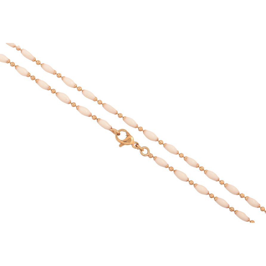 Ланцюжок Xuping колір Позолота 18K "Плетіння Перлина з білою емаллю" довжина 45см х 1.5-3мм фото №1 Ланцюжок Xuping колір Позолота 18K "Плетіння Перлина з білою емаллю" довжина 45см х 1.5-3мм фото №1