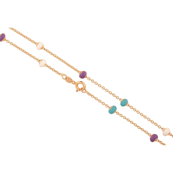 Ланцюжок Xuping колір Позолота 18K "Плетіння Якірне з намистинами кольорова емаль" довжина 44см х 2-5мм фото №8 Ланцюжок Xuping колір Позолота 18K "Плетіння Якірне з намистинами кольорова емаль" довжина 44см х 2-5мм фото №8
