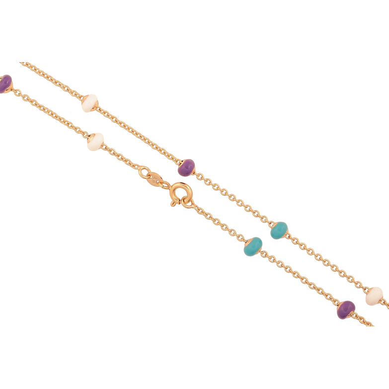 Цепочка Xuping цвет Позолота 18K "Плетение Якорное с бусинами цветная эмаль" длинна 44см х 2-5мм фото №1 Цепочка Xuping цвет Позолота 18K "Плетение Якорное с бусинами цветная эмаль" длинна 44см х 2-5мм фото №1