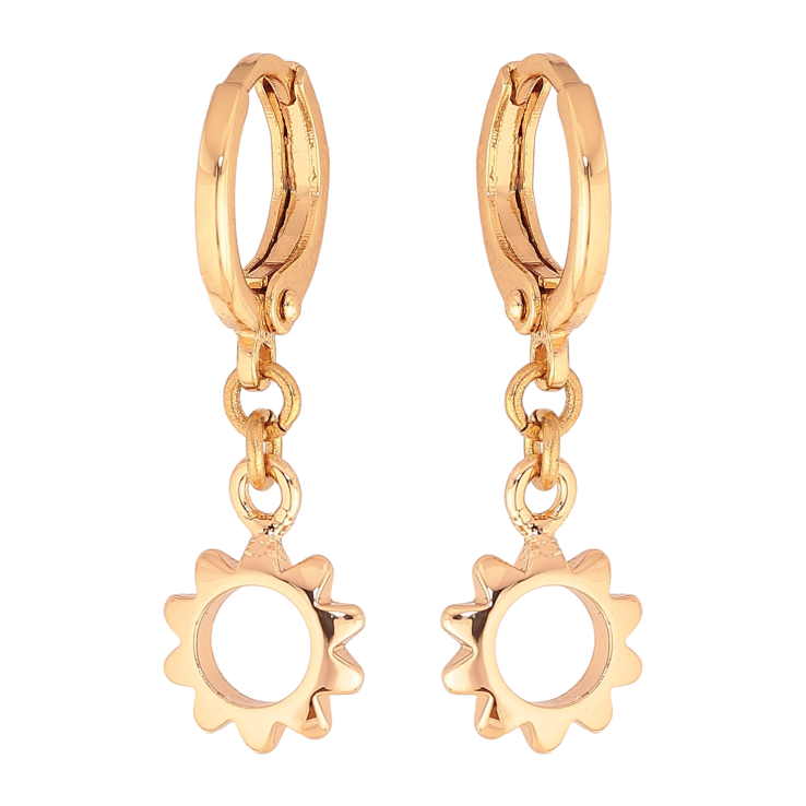 Серьги Xuping M&L цвет 18K подвески на колечках "Цветочки" фото №15 Серьги Xuping M&L цвет 18K подвески на колечках "Цветочки" фото №15