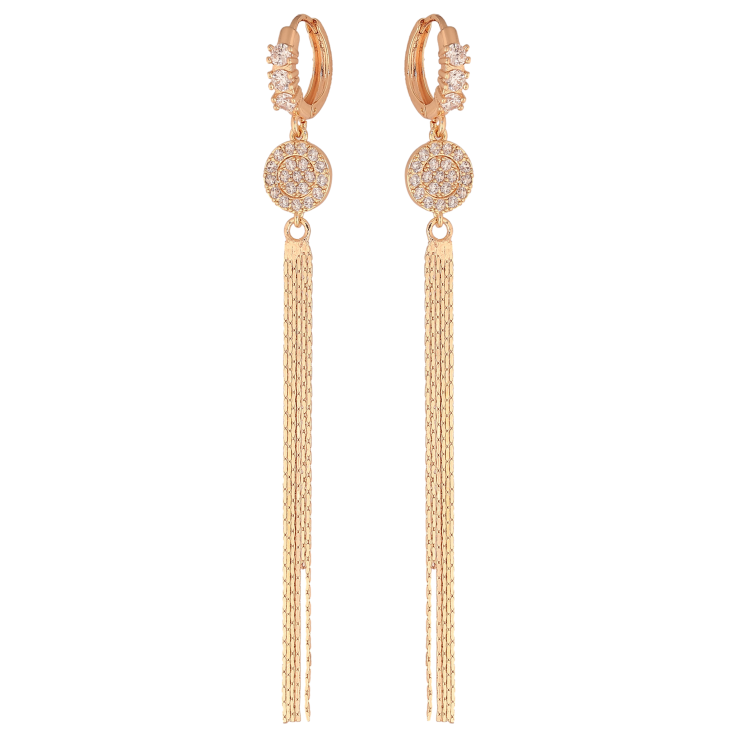Сережки Xuping M&L колір 18K підвіски на колечках "Візерунок з кристалами" фото №14 Сережки Xuping M&L колір 18K підвіски на колечках "Візерунок з кристалами" фото №14
