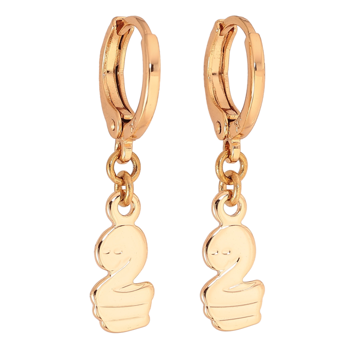 Серьги Xuping M&L цвет 18K подвески на колечках "Змеи" фото №8