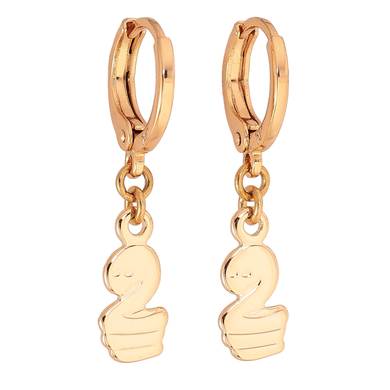 Сережки Xuping M&L колір 18K підвіски на колечках "Змії" фото №2 Сережки Xuping M&L колір 18K підвіски на колечках "Змії" фото №2