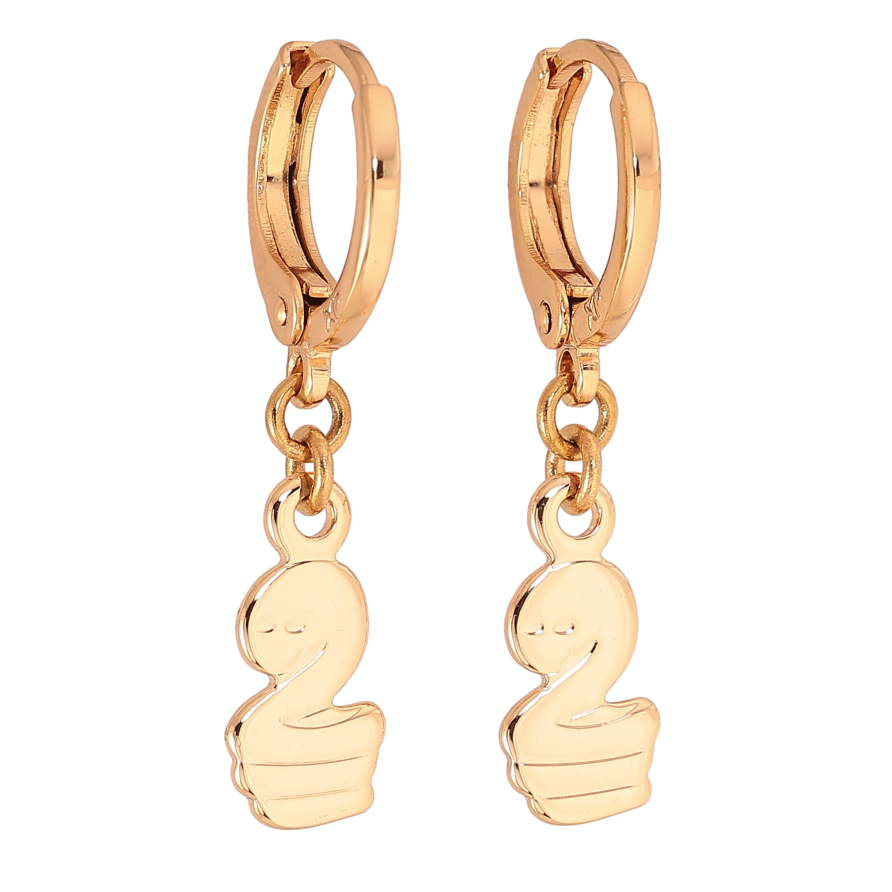 Серьги Xuping M&L цвет 18K подвески на колечках "Змеи" фото №1 Серьги Xuping M&L цвет 18K подвески на колечках "Змеи" фото №1