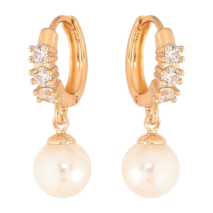 Серьги Xuping M&L цвет 18К подвески на колечках "Жемчужные подвески" фото №4 Серьги Xuping M&L цвет 18К подвески на колечках "Жемчужные подвески" фото №4