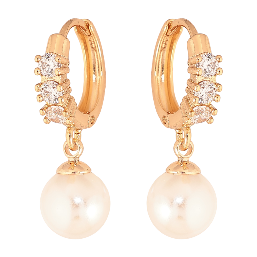 Серьги Xuping M&L цвет 18К подвески на колечках "Жемчужные подвески" фото №1 Серьги Xuping M&L цвет 18К подвески на колечках "Жемчужные подвески" фото №1