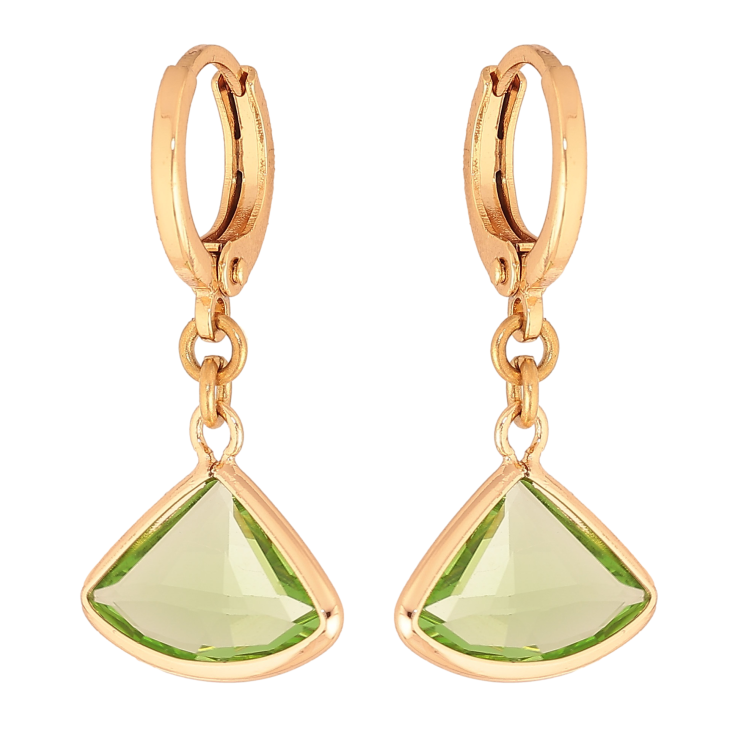 Серьги Xuping M&L цвет 18K подвески на колечках "Зеленые кристаллы" фото №18 Серьги Xuping M&L цвет 18K подвески на колечках "Зеленые кристаллы" фото №18