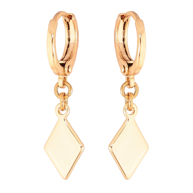 Серьги Xuping M&L цвет 18K подвески на колечках "Ромбы" фото №17 Серьги Xuping M&L цвет 18K подвески на колечках "Ромбы" фото №17