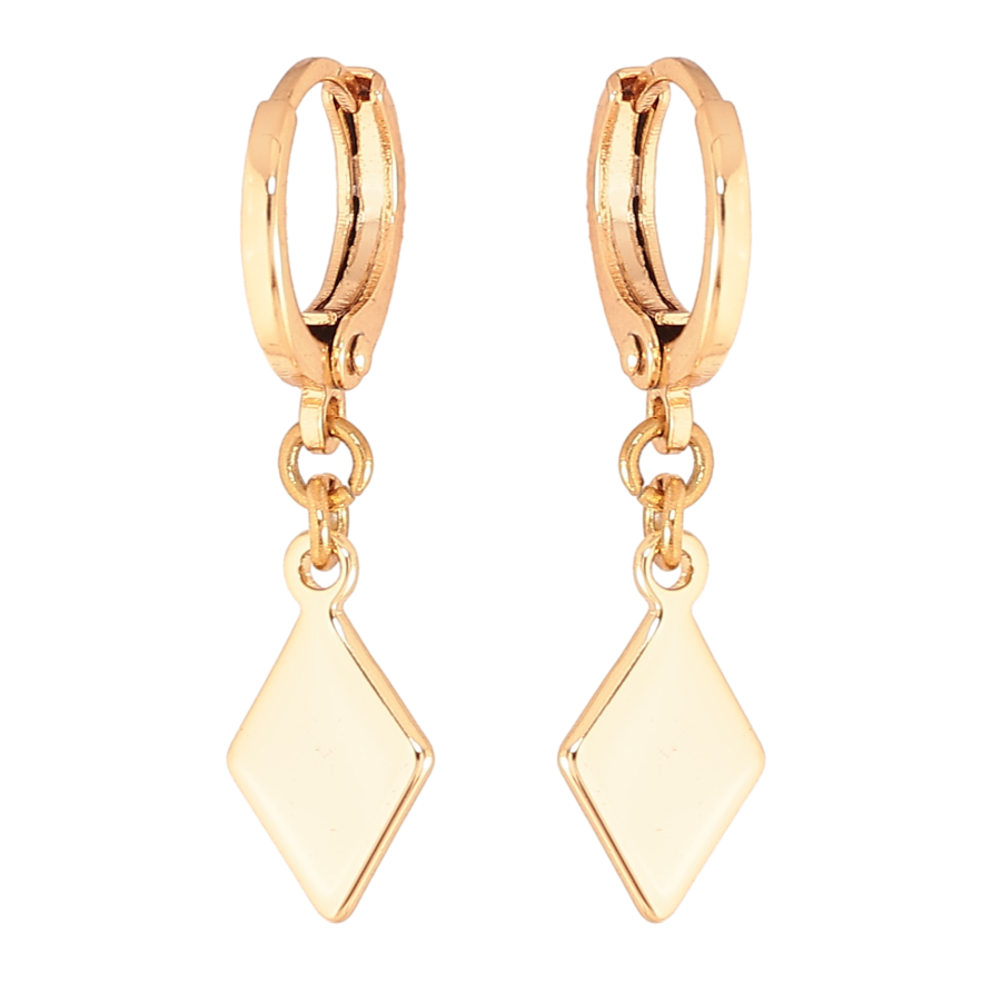 Серьги Xuping M&L цвет 18K подвески на колечках "Ромбы" фото №1 Серьги Xuping M&L цвет 18K подвески на колечках "Ромбы" фото №1