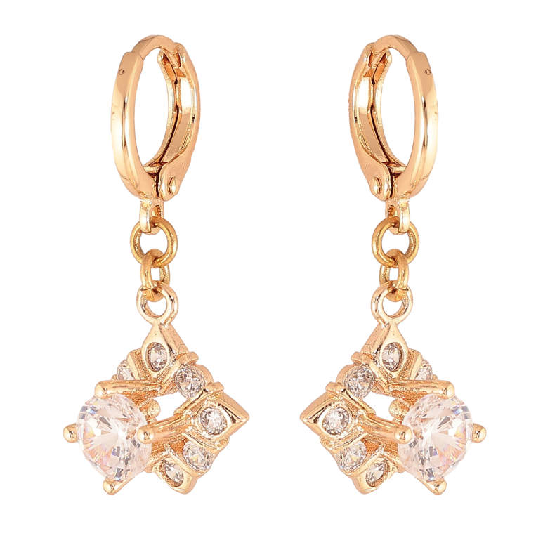 Сережки Xuping M&L колір 18K підвіски на колечках "Ромбові підвіски з кристалами" фото №1 Сережки Xuping M&L колір 18K підвіски на колечках "Ромбові підвіски з кристалами" фото №1