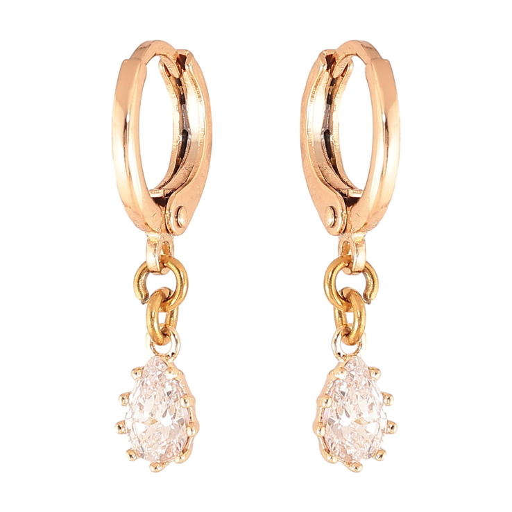 Серьги Xuping M&L цвет 18K подвески на колечках "Кристальные капельки" фото №6 Серьги Xuping M&L цвет 18K подвески на колечках "Кристальные капельки" фото №6