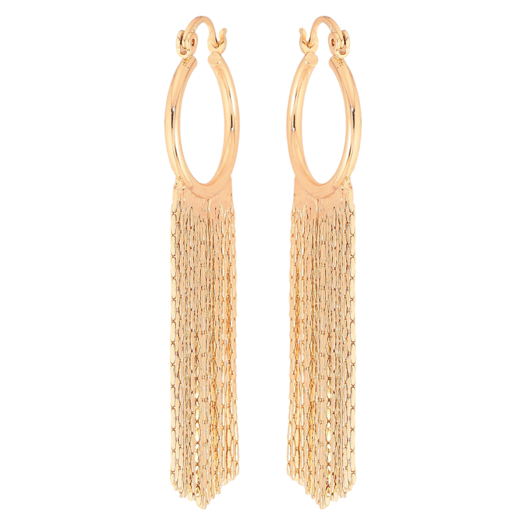 Серьги Xuping M&L цвет 18K замок-булавка "Кольца с подвесками цепочками" фото №11