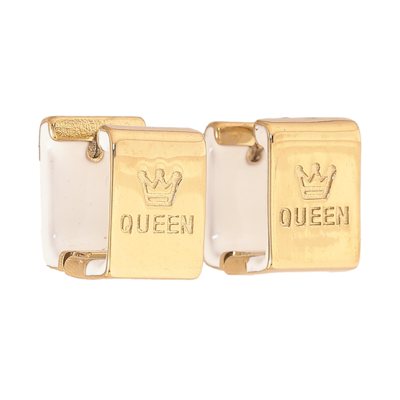 Сережки Xuping TTM Stainless Steel колір 14К колечка "Queen" фото №13 Сережки Xuping TTM Stainless Steel колір 14К колечка "Queen" фото №13