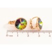 Серьги Xuping цвет 18К с кристаллами Swarovski французский замок "Кристаллы  Vitrail Medium" ø 12мм фото №2