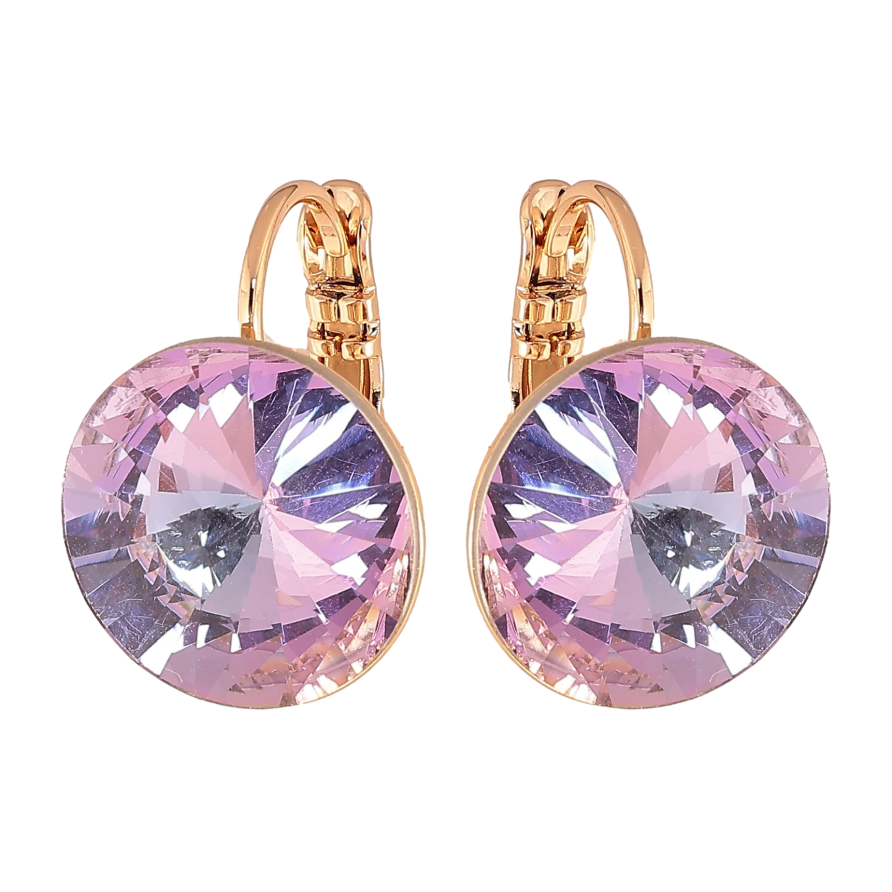 Сережки Xuping колір 18К із кристалами Swarovski французький замок "Кристали Vitrail Light" ø 14мм фото №1 Сережки Xuping колір 18К із кристалами Swarovski французький замок "Кристали Vitrail Light" ø 14мм фото №1