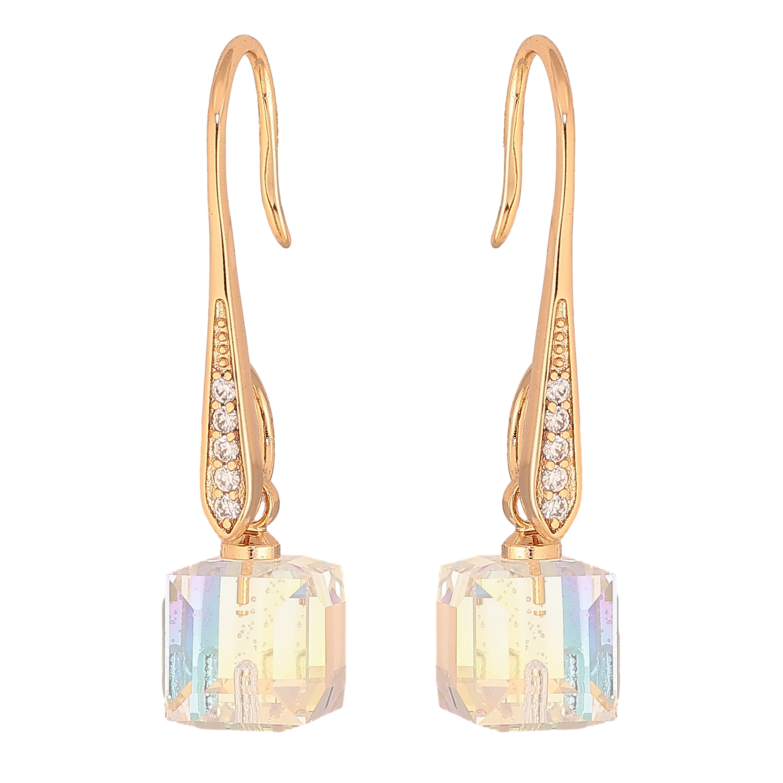Сережки Xuping колір 18K з кристалами Swarovski французький замок "Кристали Shimmer" фото №4 Сережки Xuping колір 18K з кристалами Swarovski французький замок "Кристали Shimmer" фото №4