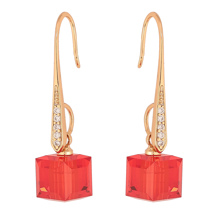 Серьги Xuping цвет 18K с кристаллами Swarovski французский замок "Кристаллы Siam" фото №4