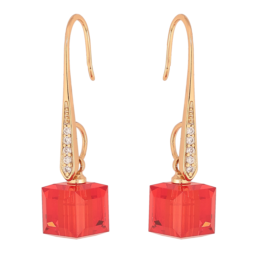 Серьги Xuping цвет 18K с кристаллами Swarovski французский замок "Кристаллы Siam" фото №1 Серьги Xuping цвет 18K с кристаллами Swarovski французский замок "Кристаллы Siam" фото №1