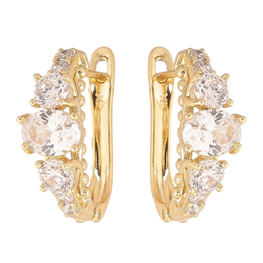 Серьги Xuping цвет Позолота 14K английский замок "Инкрустация кристаллами" фото №1 Серьги Xuping цвет Позолота 14K английский замок "Инкрустация кристаллами" фото №1