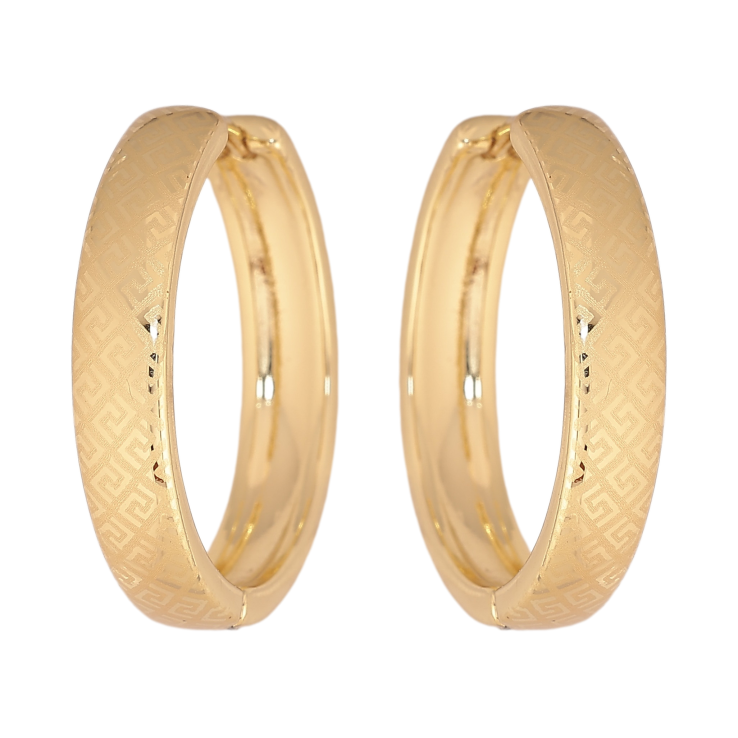Серьги Xuping цвет Позолота 14K колечки "Классика с напылением, шир. 5мм" ø 2.5см фото №4