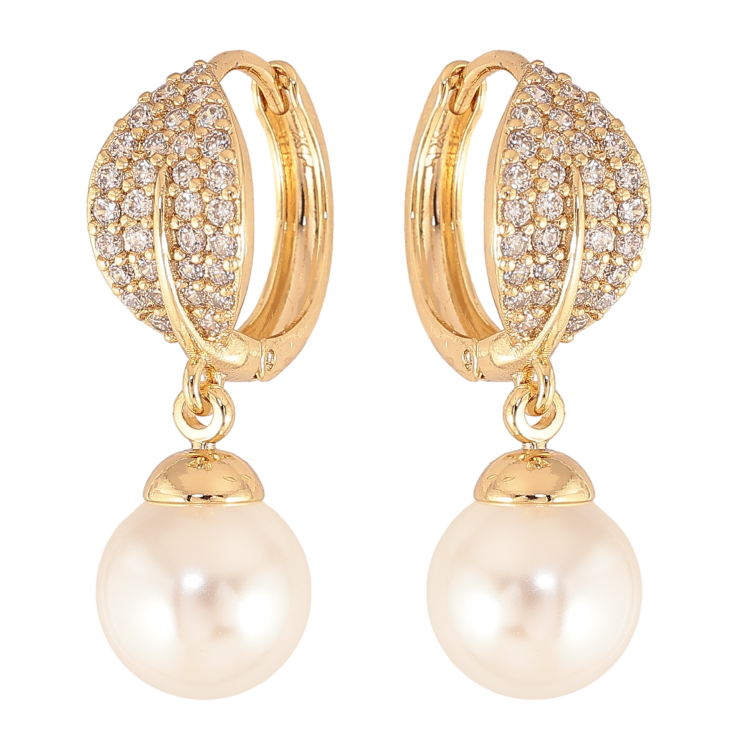 Серьги Xuping цвет Позолота 14K подвески на колечках "Жемчужные подвески с листиками" фото №20 Серьги Xuping цвет Позолота 14K подвески на колечках "Жемчужные подвески с листиками" фото №20