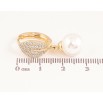 Серьги Xuping цвет Позолота 14K подвески на колечках "Жемчужные подвески с листиками"  фото №2