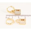Серьги Xuping цвет Позолота 14K подвески на колечках "Замочки с инкрустацией кристаллами" 2 в 1 фото №2