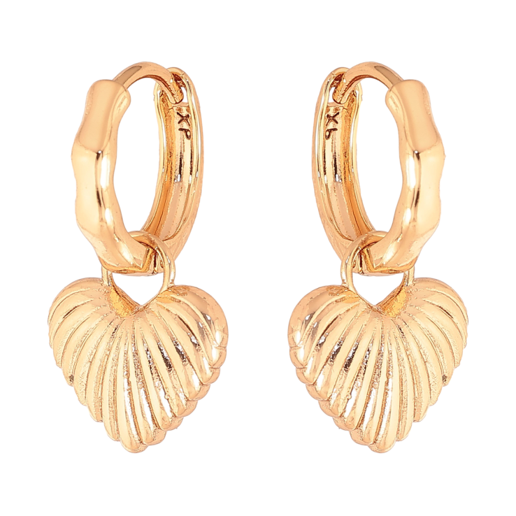 Серьги Xuping цвет Позолота 18K подвески на колечках "Сердечки" 2 в 1 фото №11