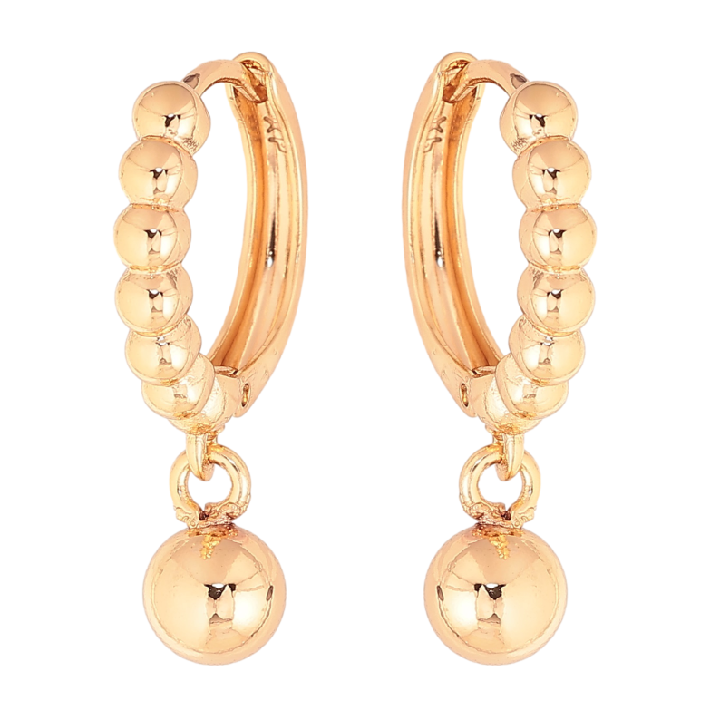 Серьги Xuping цвет Позолота 18K подвески на колечках "Шарики" фото №13
